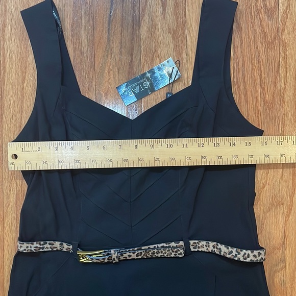 Star by Julia Macdonald NWT Dress Black Size 14 with leopard belt - Picture 8 of 16